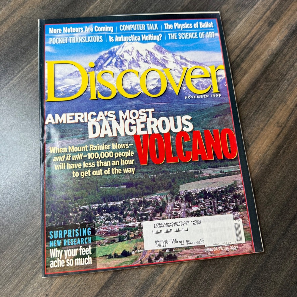 Discover Magazine November 1999 Mount Rainier‎ America's Most Dangerous Volcano